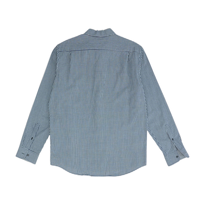 Navy Check Long Sleeve Button Down