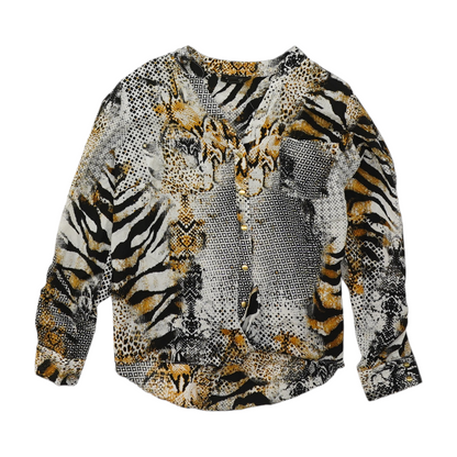 Multi Animal Print Button Down