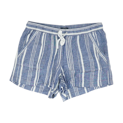 Blue Striped Knit Shorts