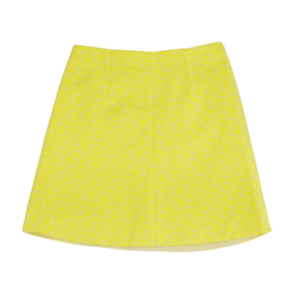 Neon Green Geometric Mini Skirt