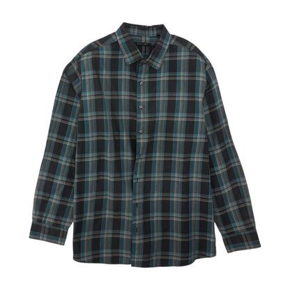 Teal Tall Plaid Long Sleeve Button Down