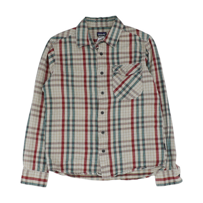 Beige Plaid Flannel Button Down