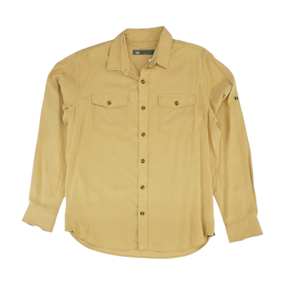 Yellow Solid Long Sleeve Button Down