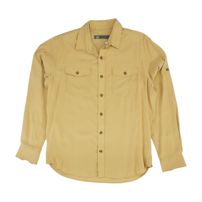 Yellow Solid Long Sleeve Button Down
