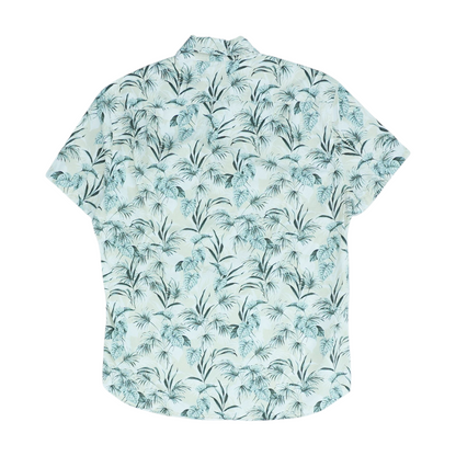 Beige Tropical Short Sleeve Button Down