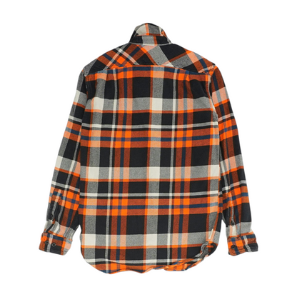 Orange Plaid Flannel Button Down