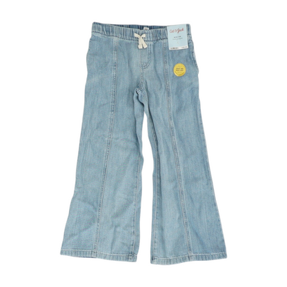 Blue Solid Wide Leg Jeans