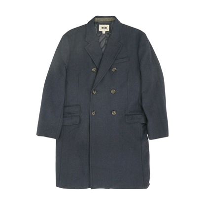 Navy Herringbone Coat