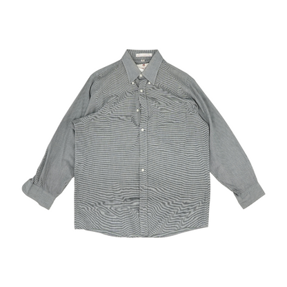 Gray Solid Long Sleeve Button Down