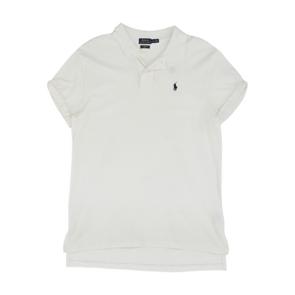 White Solid Short Sleeve Polo