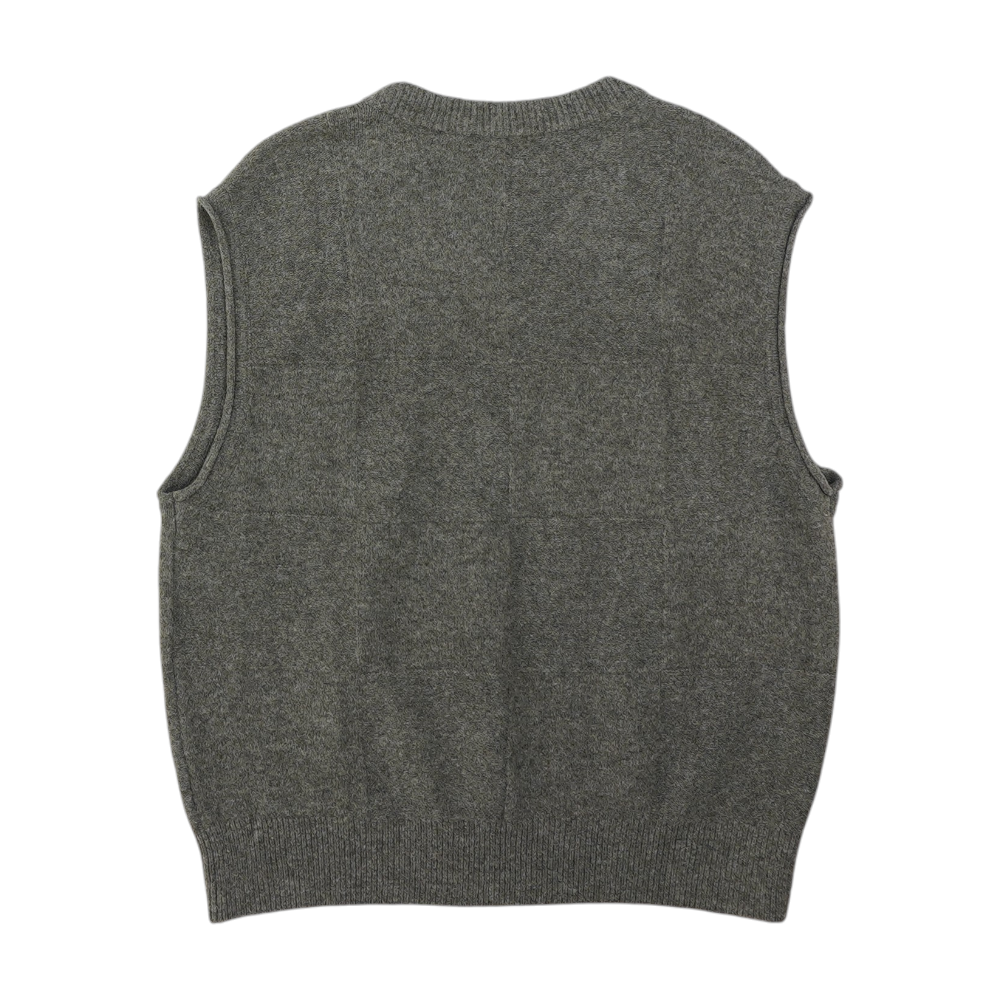 Gray Solid Vest Sweater