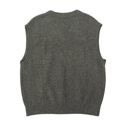 Gray Solid Vest Sweater