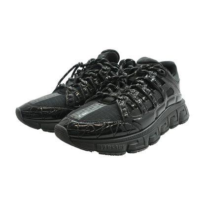Black Trigreca Jacquard Leather Sneakers