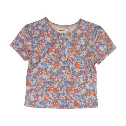 Multi Floral Short Sleeve Blouse