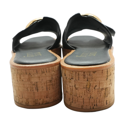 Black Wedged Sandals