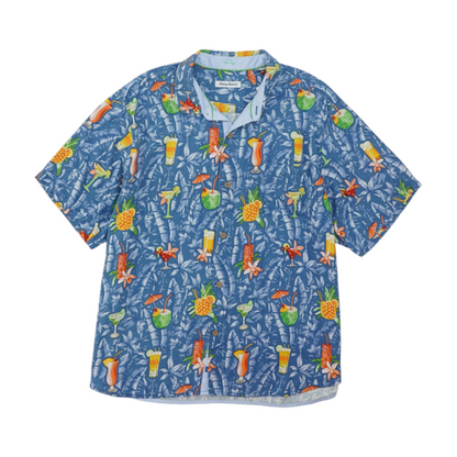 Blue Print Short Sleeve Button Down