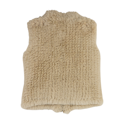 Beige Solid Casual Vest