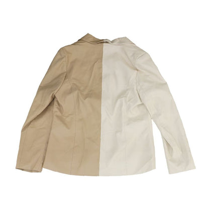 Beige Color Block Blazer