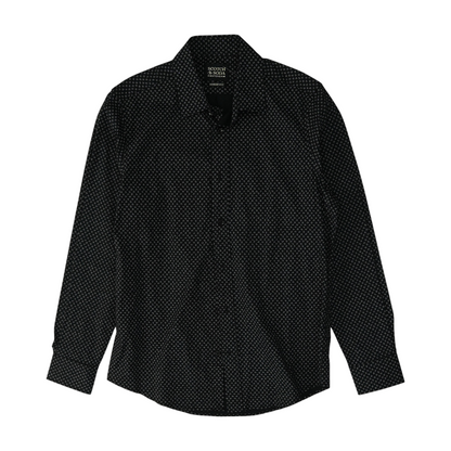 Black Abstract Long Sleeve Button Down