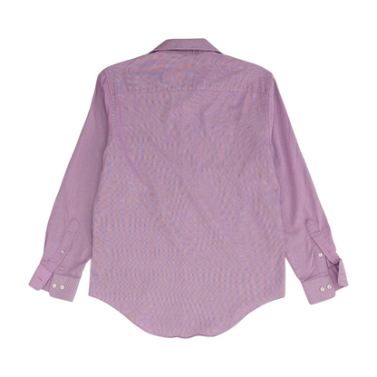 Purple Solid Long Sleeve Button Down