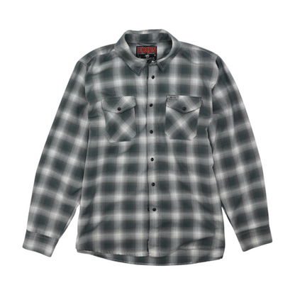 Gray Plaid Flannel Button Down