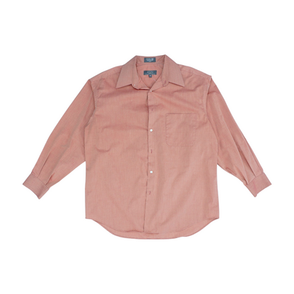 Orange Solid Long Sleeve Button Down