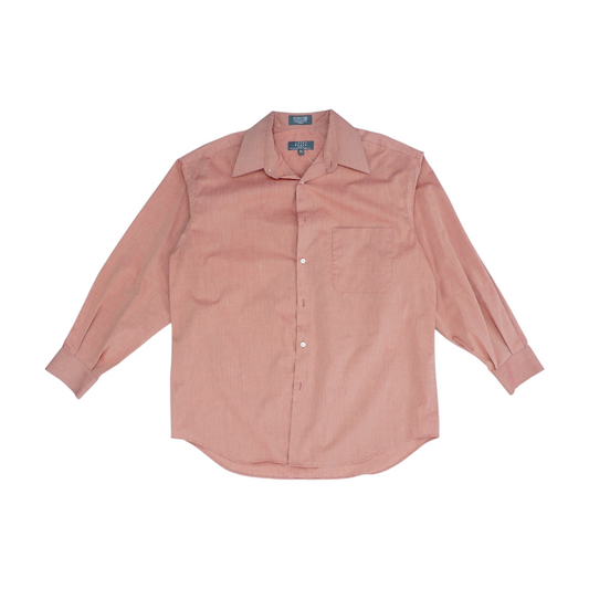 Orange Solid Long Sleeve Button Down