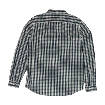 Green Plaid Long Sleeve Button Down