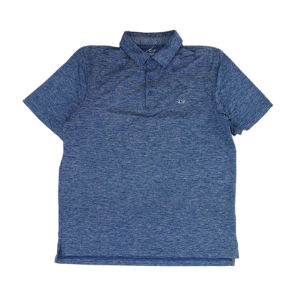 Navy Striped Short Sleeve Polo