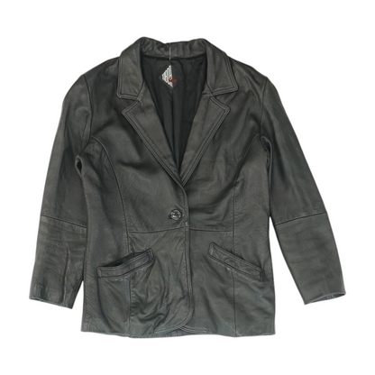 Black Solid Leather Jacket
