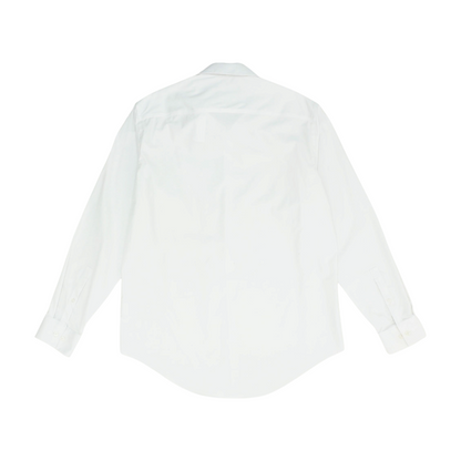 White Solid Long Sleeve Button Down