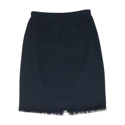 Navy Solid Midi Skirt