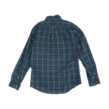 Green Plaid Long Sleeve Button Down