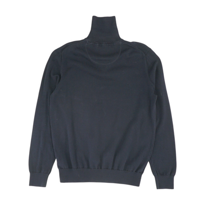 Navy Solid 1/4 Zip Sweater