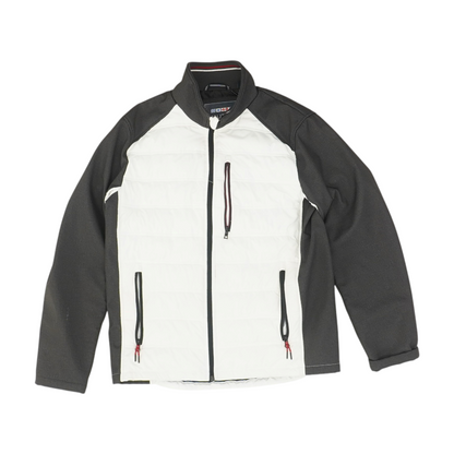 White Color Block Jacket