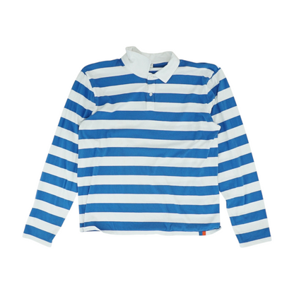 Blue Striped Long Sleeve Polo