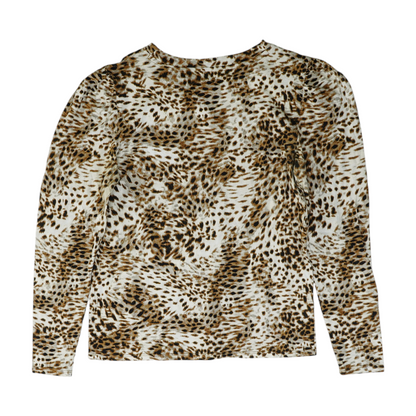 Brown Animal Print Blouse