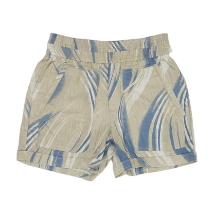 Beige Print Knit Shorts
