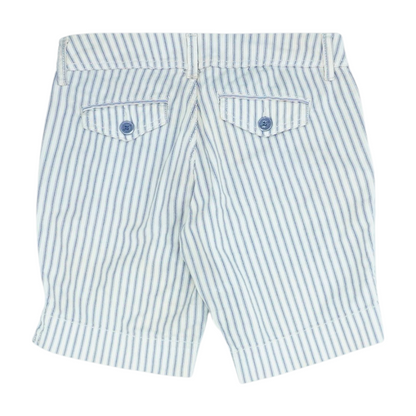 Beige Striped Chino Shorts