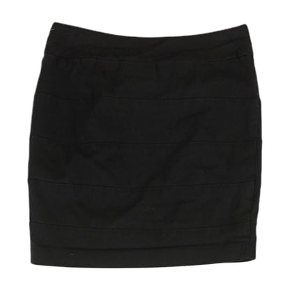 Black Solid Mini Skirt