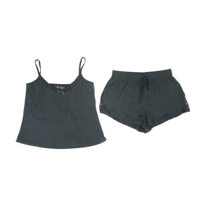 Black Solid Pajama Set