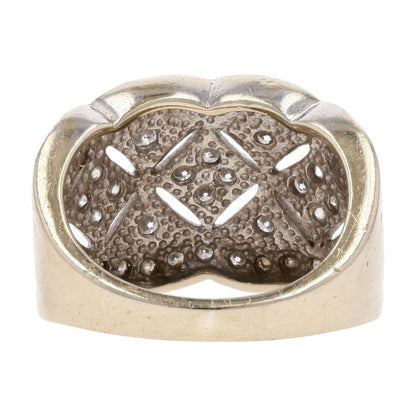 3/4 Ct 14K White Gold Diamond Pave Openwork Cocktail Ring