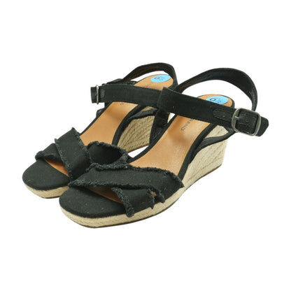 Black Wedged Sandals