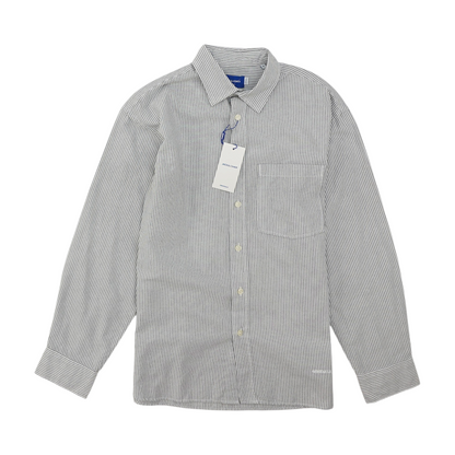 Gray Striped Long Sleeve Button Down