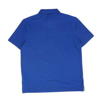 Blue Solid Short Sleeve Polo