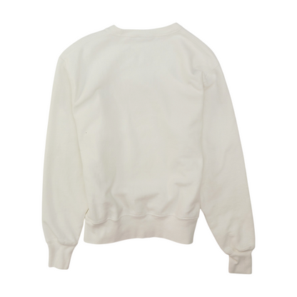 White Solid Sweatshirt Pullover