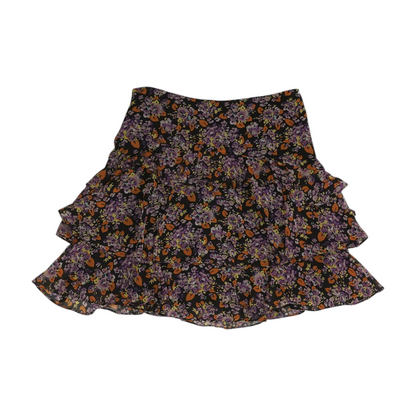 Purple Floral Mini Skirt