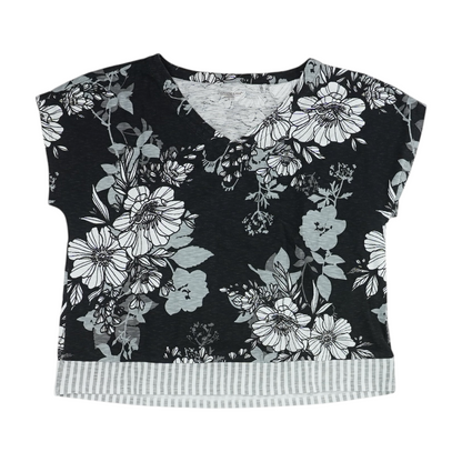 Black Petite Floral Blouse