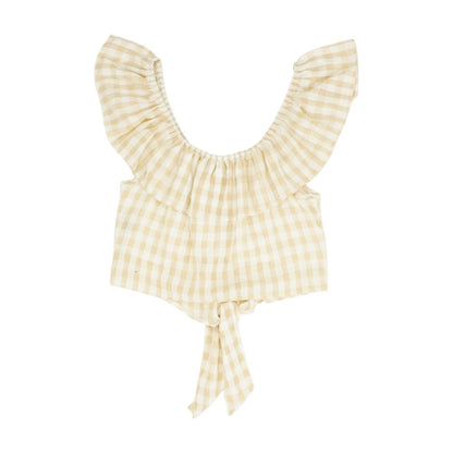 Beige Check Blouse