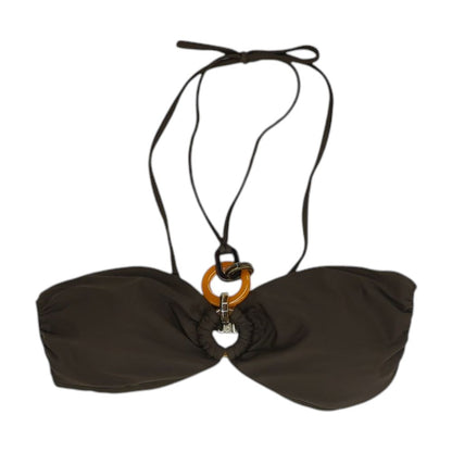 Brown Solid Swim Top